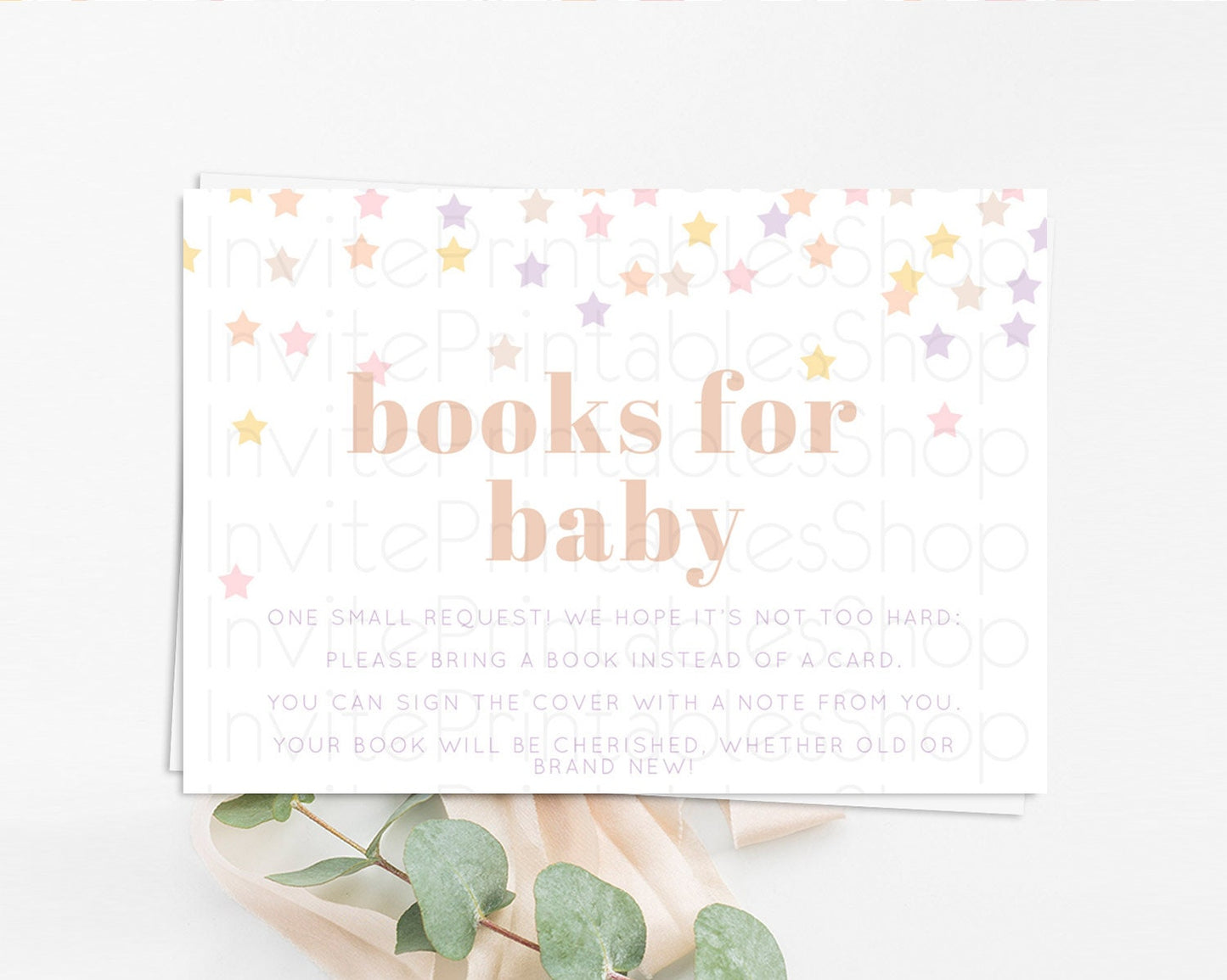 Pastel Star Books For Baby Card Shooting Star Book Insert Twinkle Little Star Book Card Rainbow Confetti Guests Book Poem Request D10810