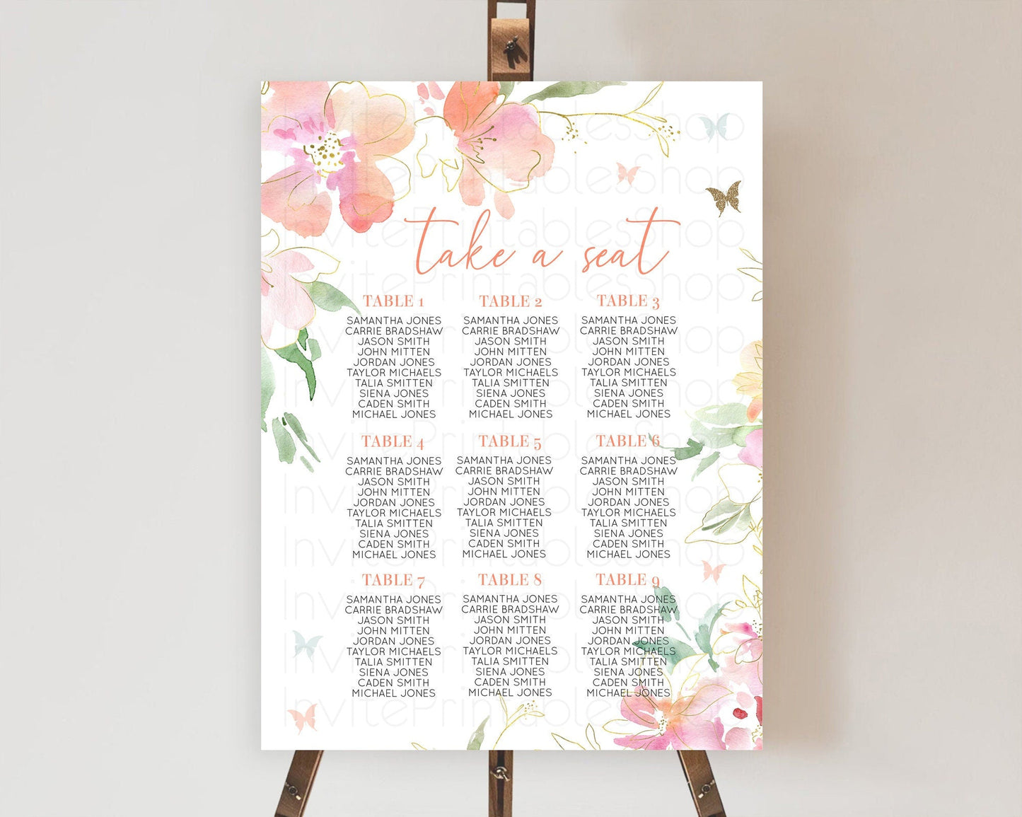 Secret Garden Seating Chart Wildflower Seating Chart Pastel Flowers Seating Chart Enchanted Garden Boho Floral Take A Seat Decor D11071