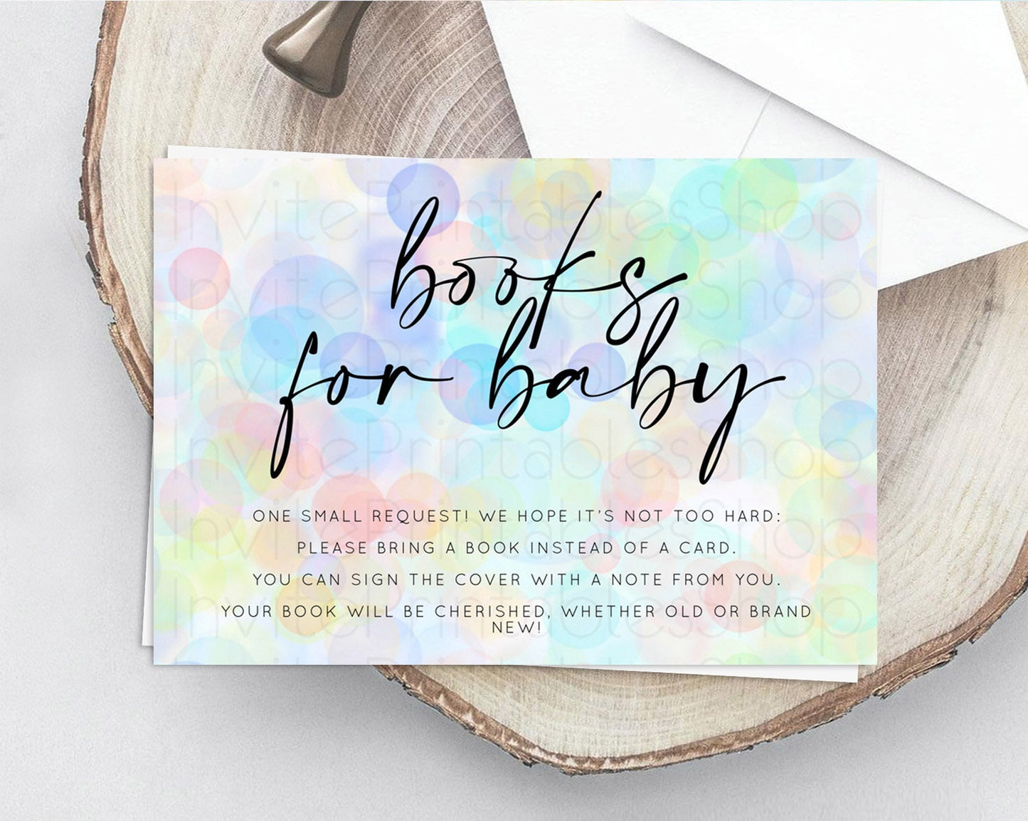 Pastel Books For Baby Card Bubble Bath Baby Shower Books Insert Rainbow Book Card Pastel Bubbles Colorful Confetti Book Poem Request D10446