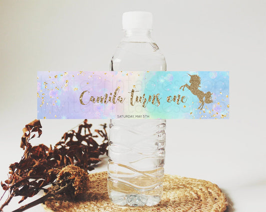 Editable Unicorn Rainbow Water Label Unicorn Unicorn Party Decor Magical uni