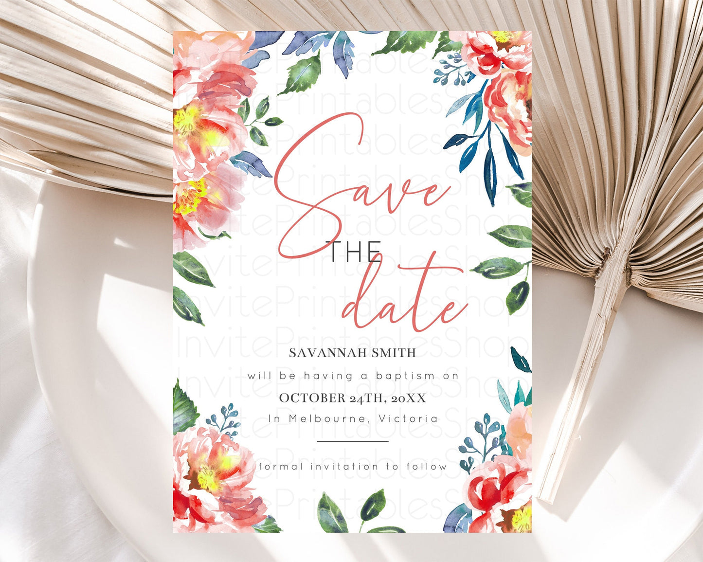 Wildflower Save The Date Template Secret Garden Save The Date Pastel Floral Garden Party Boho Flowers Birthday Baby Shower Wedding D10751