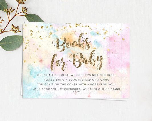Editable Pastel Books For Baby Card Pastel Rainbow Book Insert Colorful Ombr