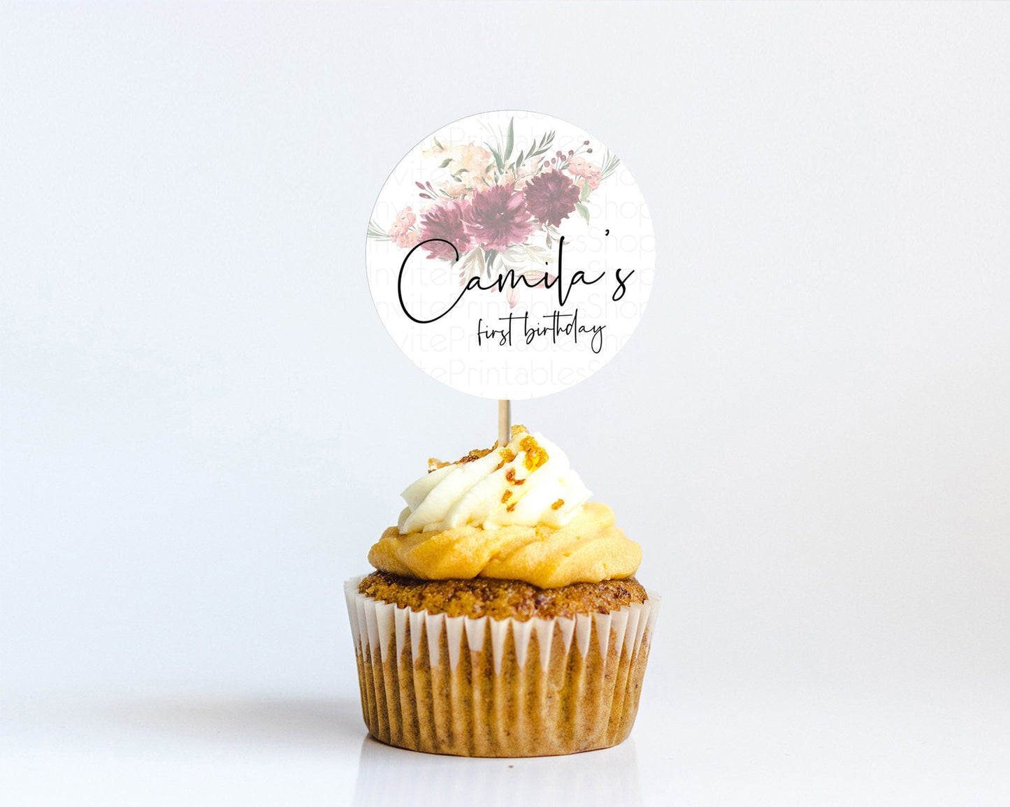 Secret Garden Cupcake Toppers Wildflower Cupcake Toppers Pastel Flowers Cupcake Toppers Enchanted Garden Boho Floral First Birthday D10685