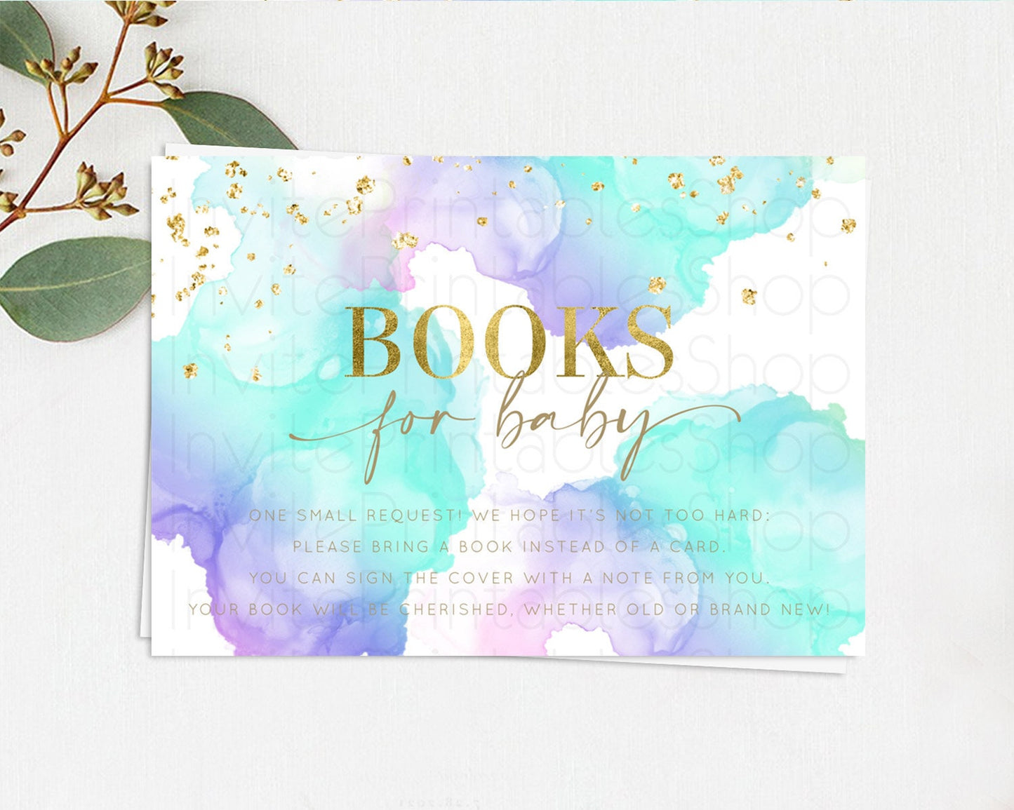 Pastel Books For Baby Card Pastel Rainbow Book Insert Colorful Ombre Watercolor Book Card Confetti Glitter Baby Book Poem Request D10212