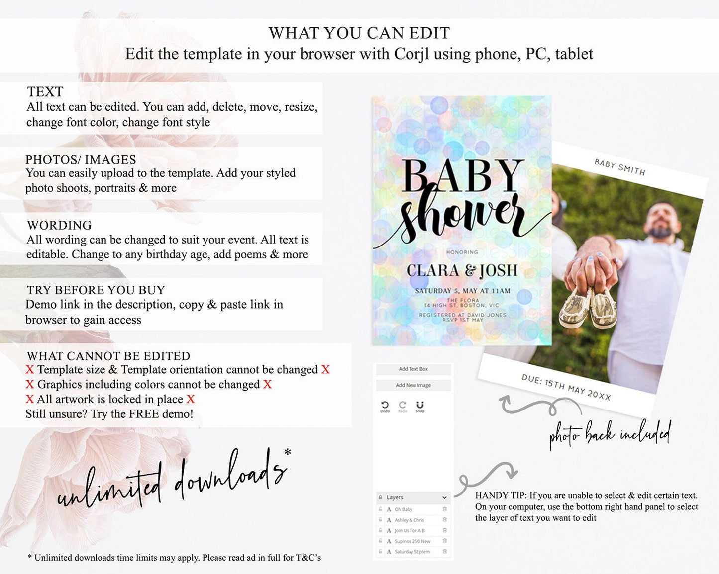 Pastel Confetti Baby Shower Invitation Bath Bomb Baby Shower Invitation Pastel Bubbles Invitation Colorful Watercolour Invitation D10447