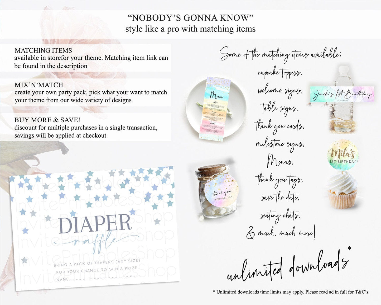 Pastel Star Diaper Raffle Card Shooting Star Diaper Raffle Insert Twinkle Little Star Diaper Ticket Rainbow Confetti Raffle Game D10341