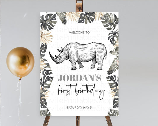 Editable Rhino Welcome Sign Rhino Welcome Board Rhino Welcome Poster Dried P