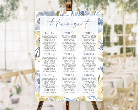 Editable Secret Garden Seating Chart Wildflower Seating Chart Pastel Flowers