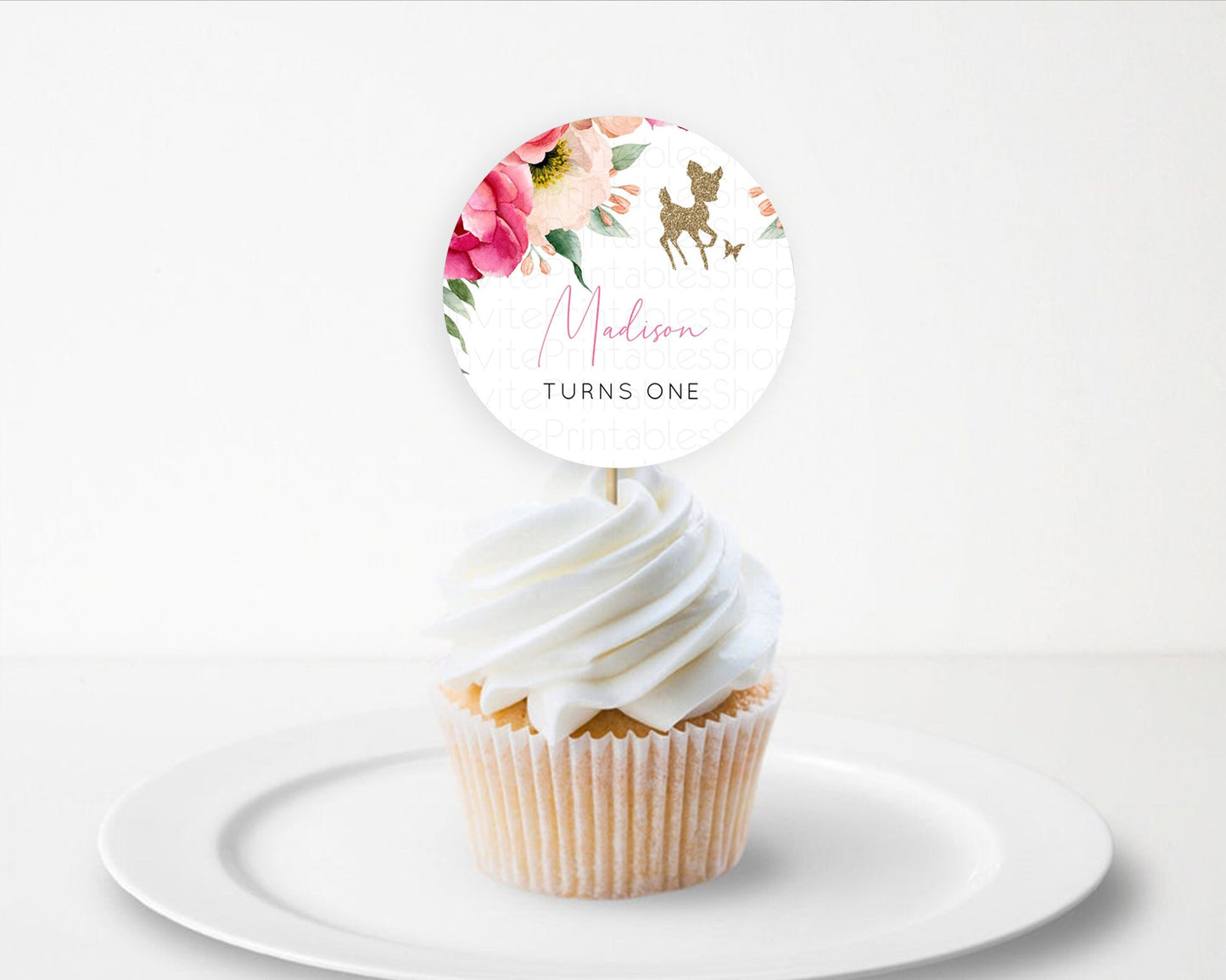 Editable Fawn Cupcake Toppers Deer Cupcake Toppers Enchanted Forest Party Bu