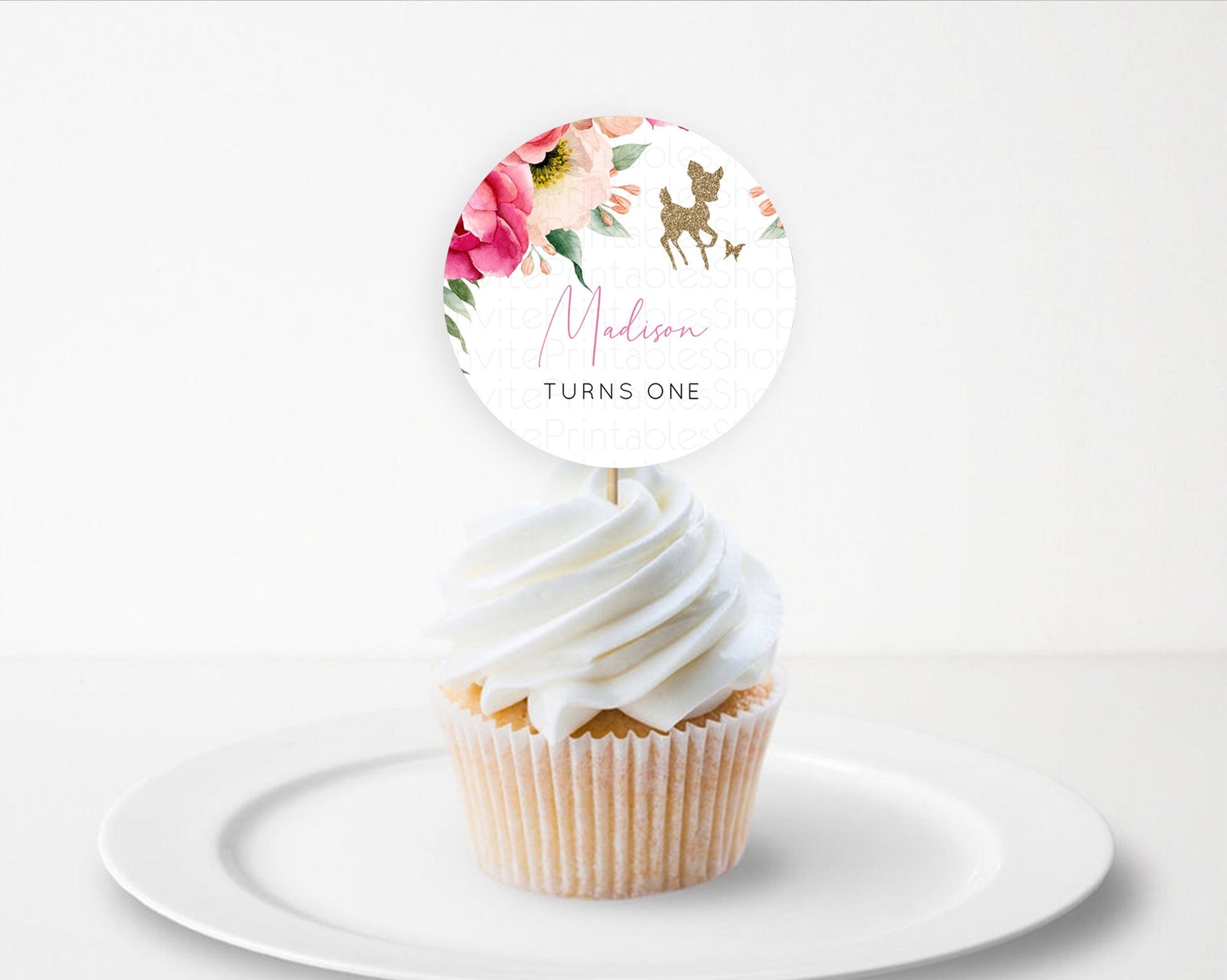 Editable Fawn Cupcake Toppers Deer Cupcake Toppers Enchanted Forest Party Bu