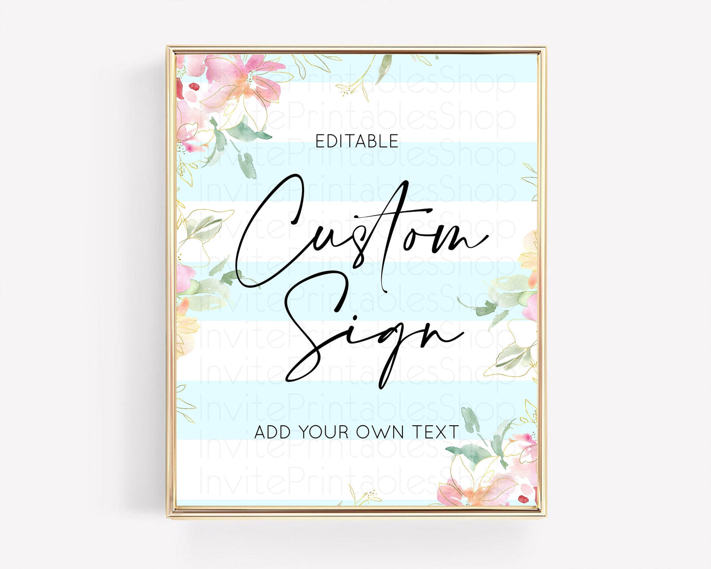 Wildflower Floral Table Sign Decor Secret Garden Sign Template Pastel Floral Garden Party Boho Flowers Birthday Baby Shower Wedding D10304