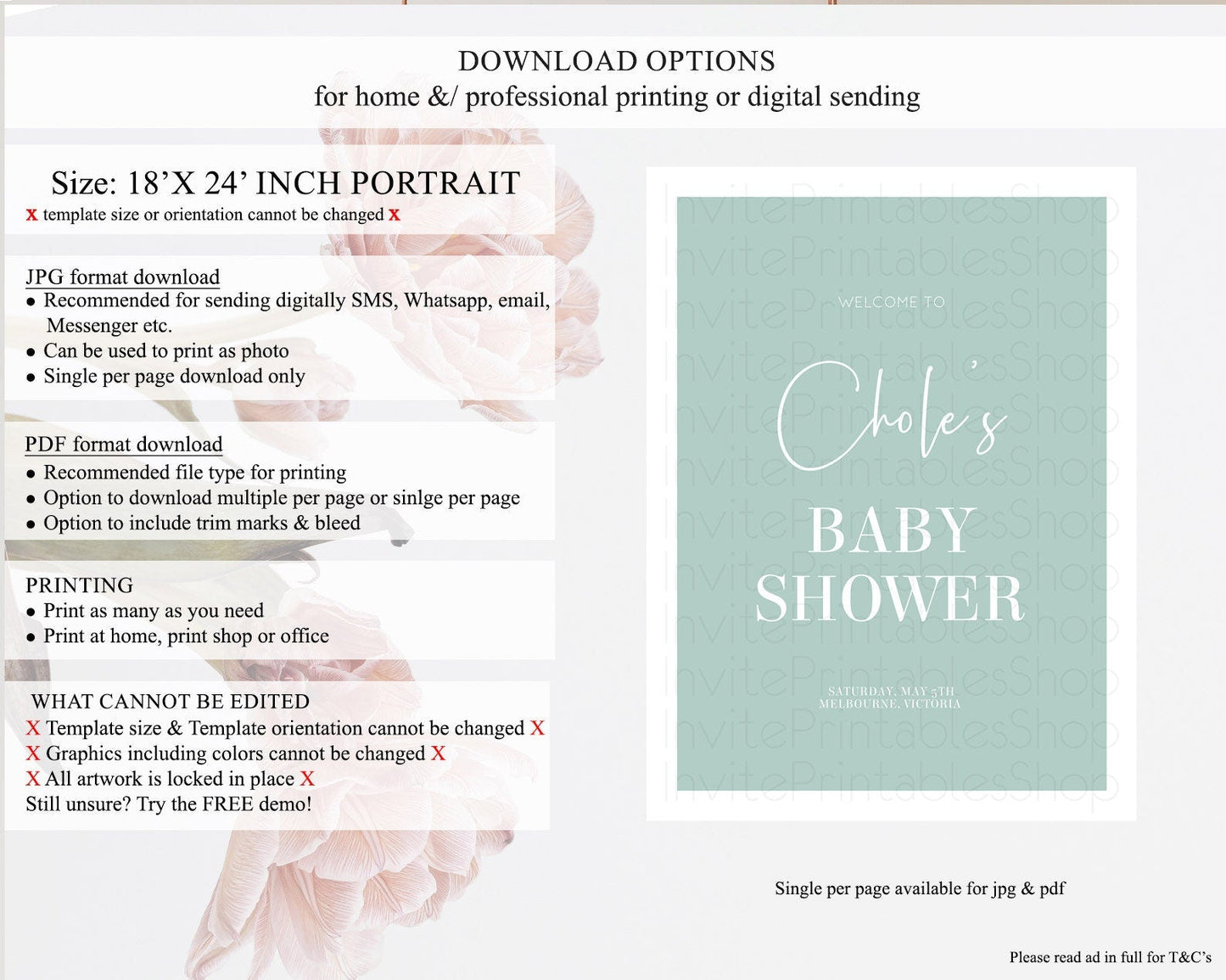 Green Baby Shower Welcome Sign Plain Green Welcome Board Minimalist Pastel Green Welcome Poster Modern Green Minimal Welcome Sign D10736