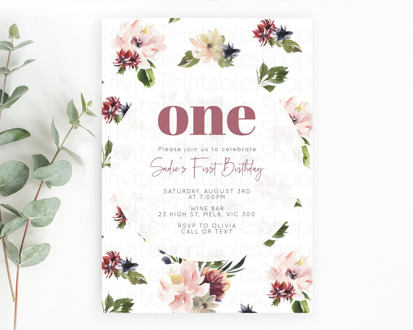 Secret Garden Invitation Wildflower Birthday Invitation Pastel Flowers Invite Enchanted Garden Boho Floral 3rd 2nd First Birthday D10538