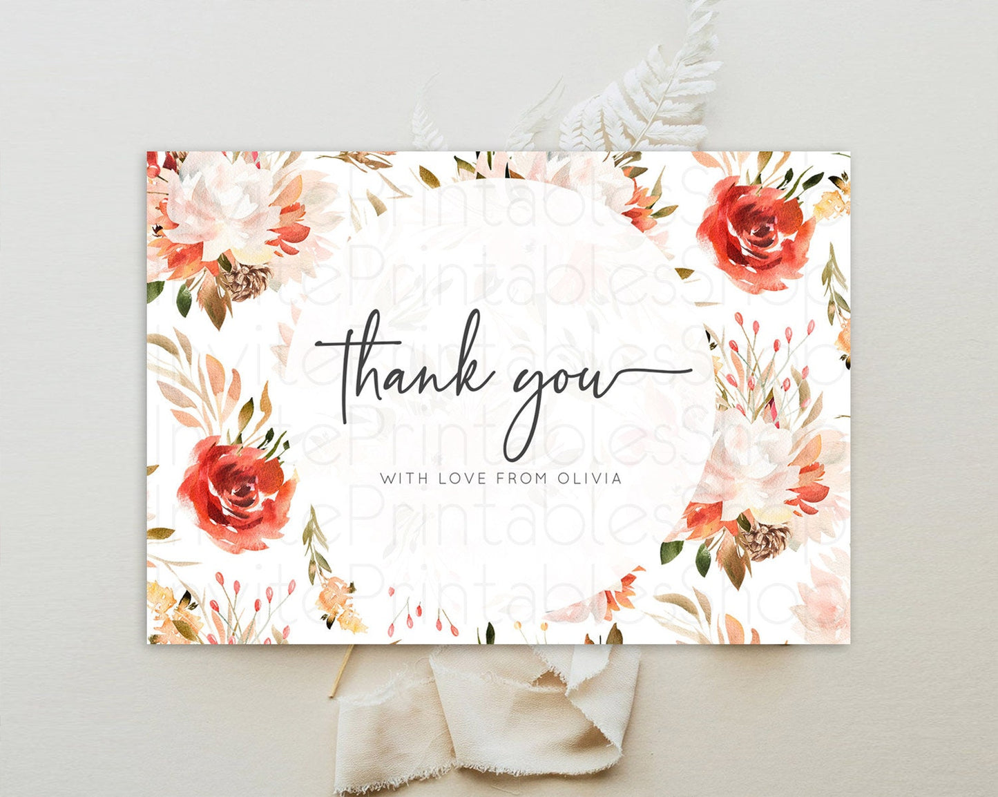 Secret Garden Thank You Wildflower Thank You Card Pastel Flower Garden Birthday Thank You Card Boho Floral Teacher Thank You Card D10540