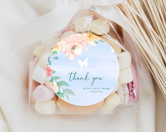 Editable Floral Gift Tag Enchanted Garden Favor Tags Pastel Thank You Tag Co