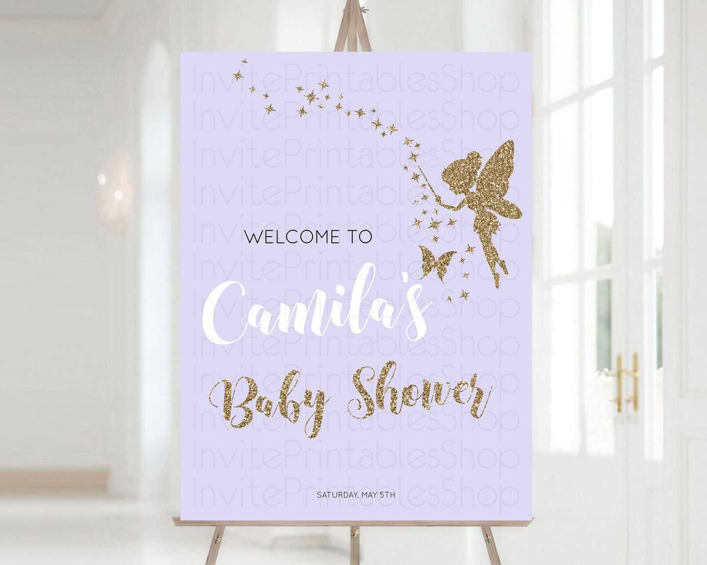 Editable Fairy Baby Shower Welcome Sign Fairy Welcome Board Enchanted Garden