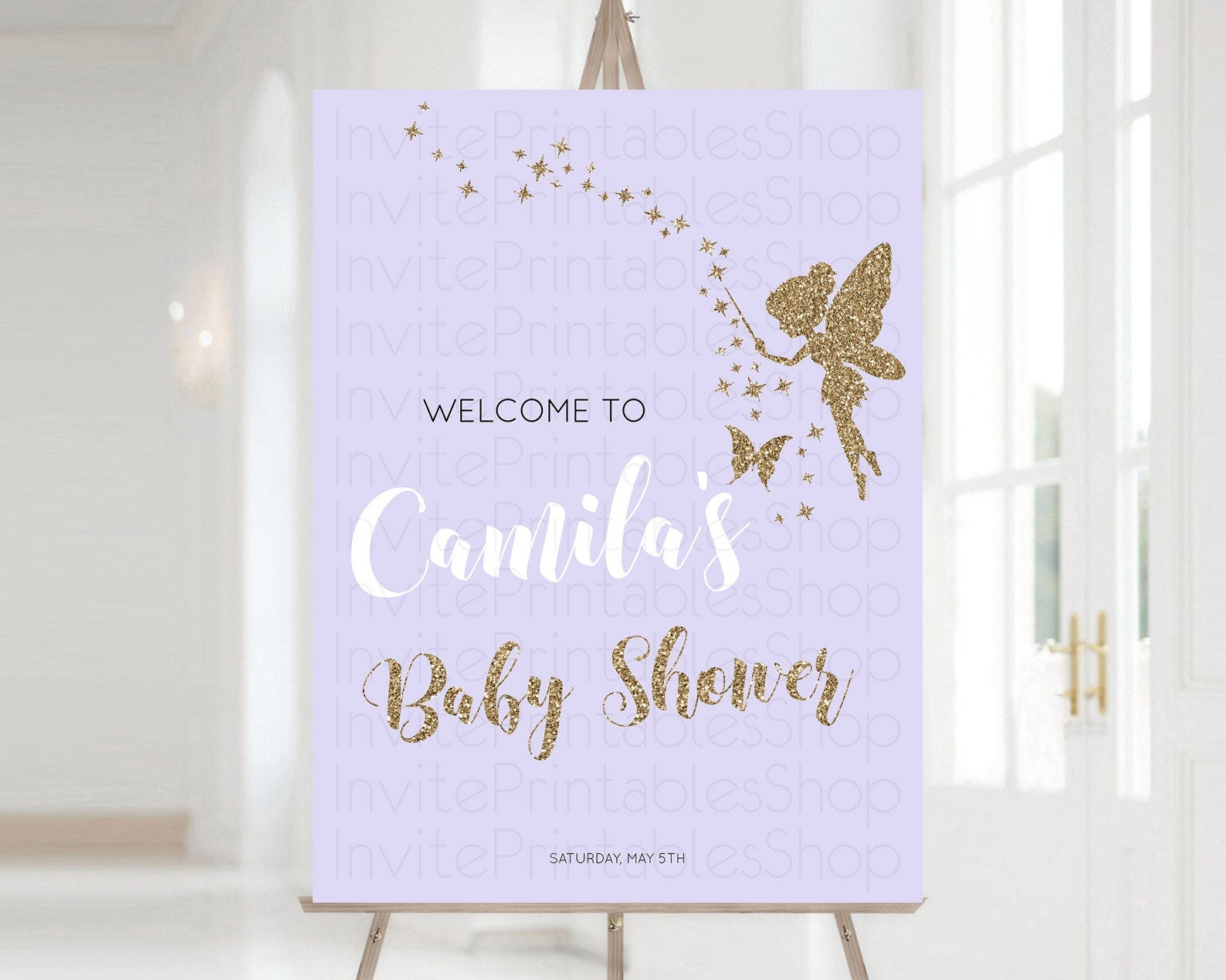 Editable Fairy Baby Shower Welcome Sign Fairy Welcome Board Enchanted Garden