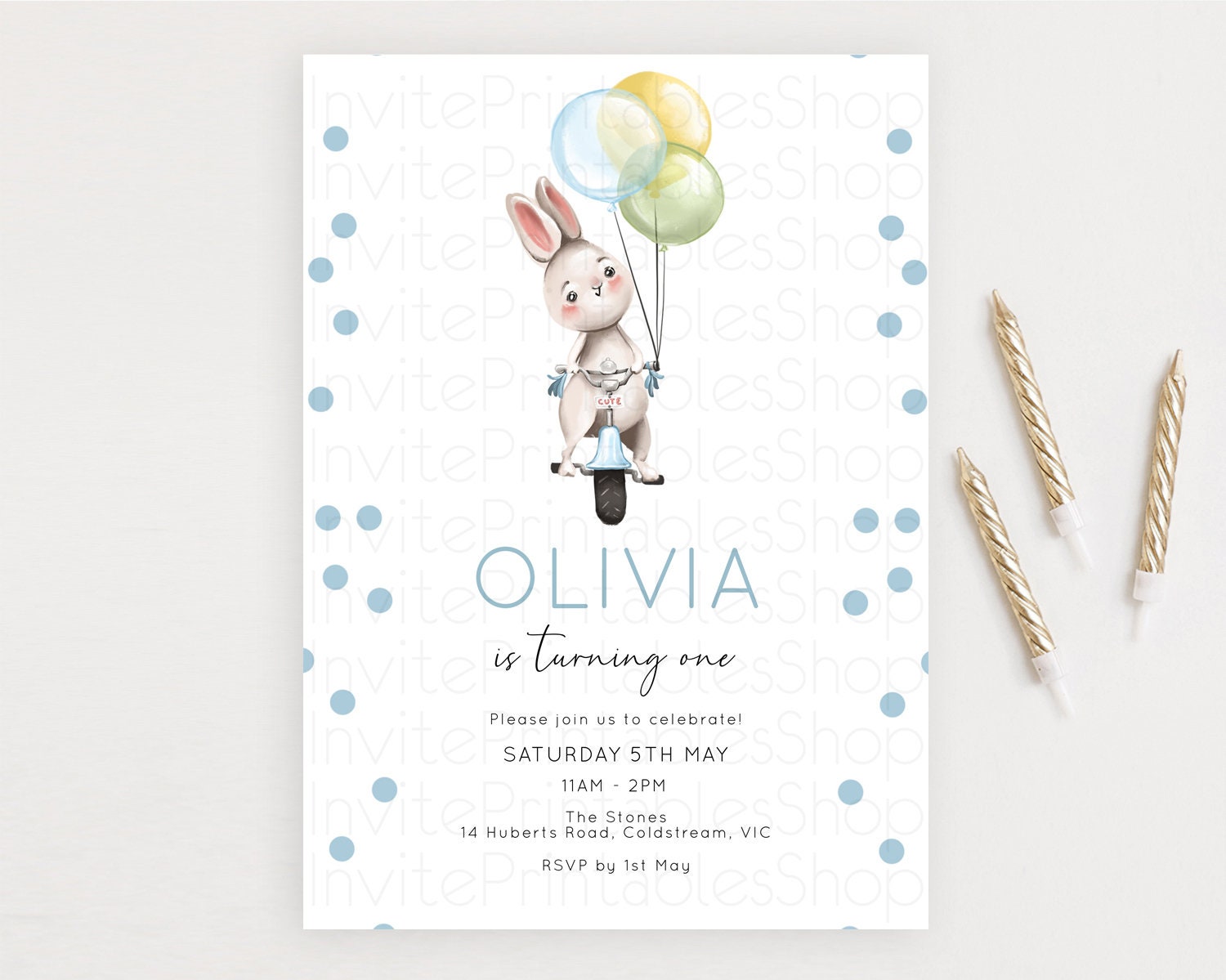 Editable Bunny Birthday Invitation Pastel Bunny Invitation Bunny Balloon Inv