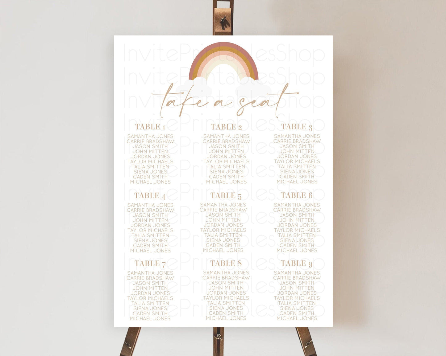 Pastel Rainbow Seating Chart Boho Rainbow Seating Chart Rainbow Seating Chart Pastel Seating Chart Boho Rainbow Seating Sign D10122