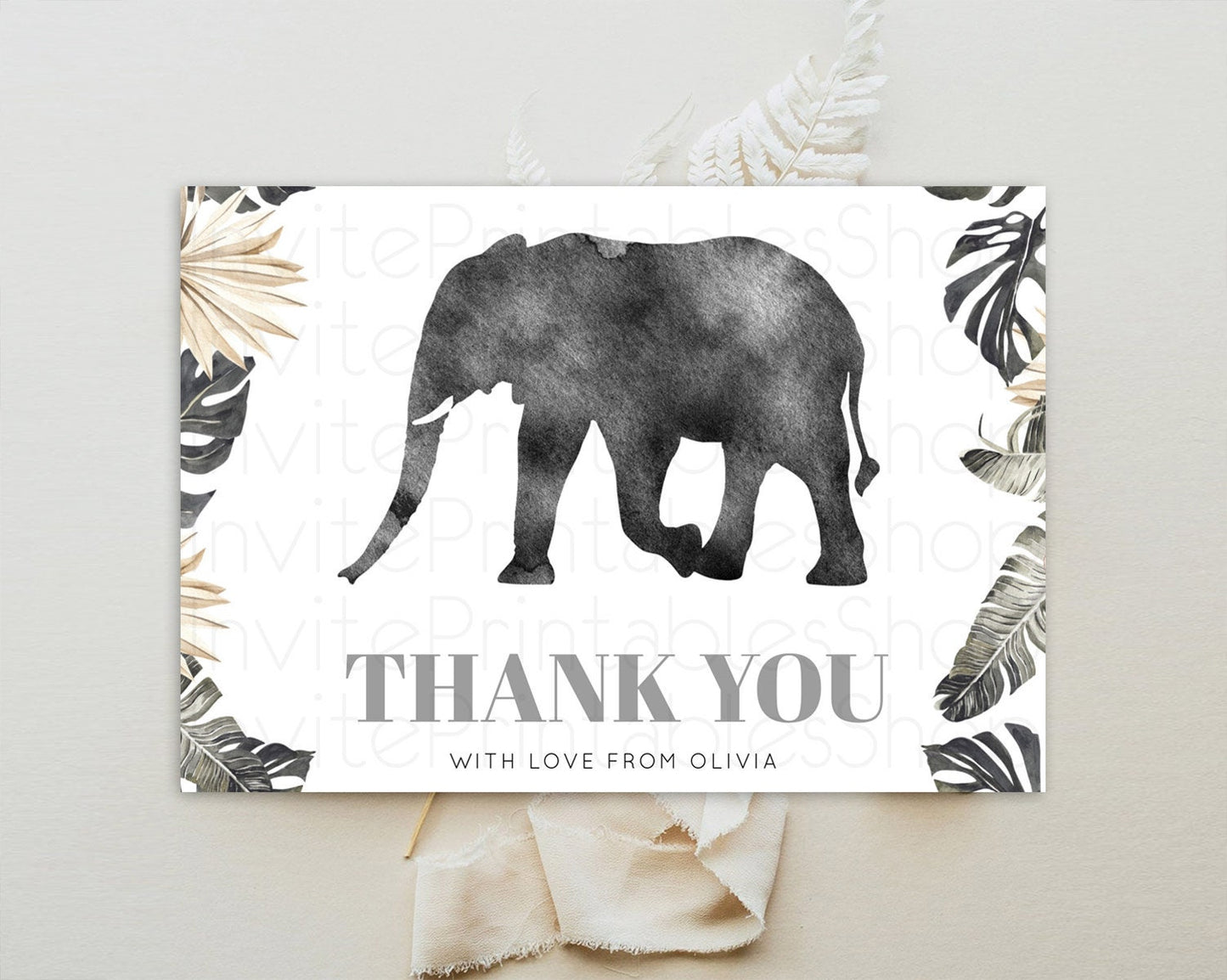 Pastel Elephant Thank You Rainbow Elephant Thank You Card Colorful Rainbow Birthday Thank You Pastel Teacher Thank You Card Template D10803