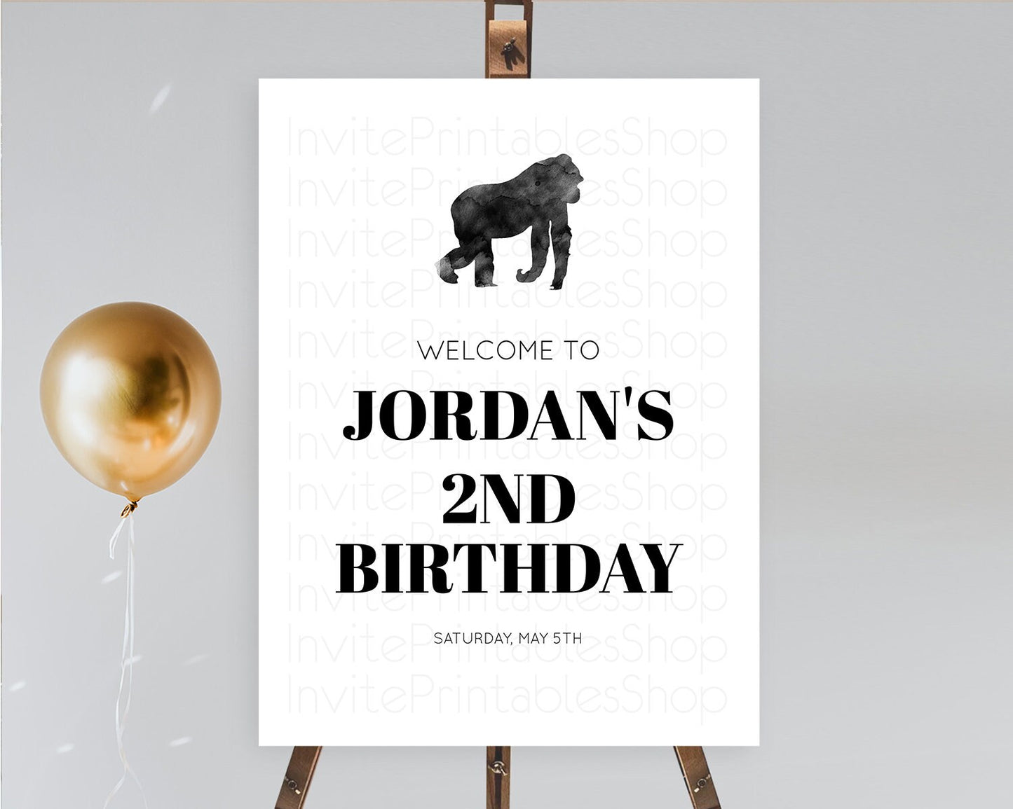 Gorilla Welcome Sign Gorilla Welcome Board Gorilla Party Welcome Poster Safari Adventure Decor Gorilla First Birthday Welcome Sign D10799