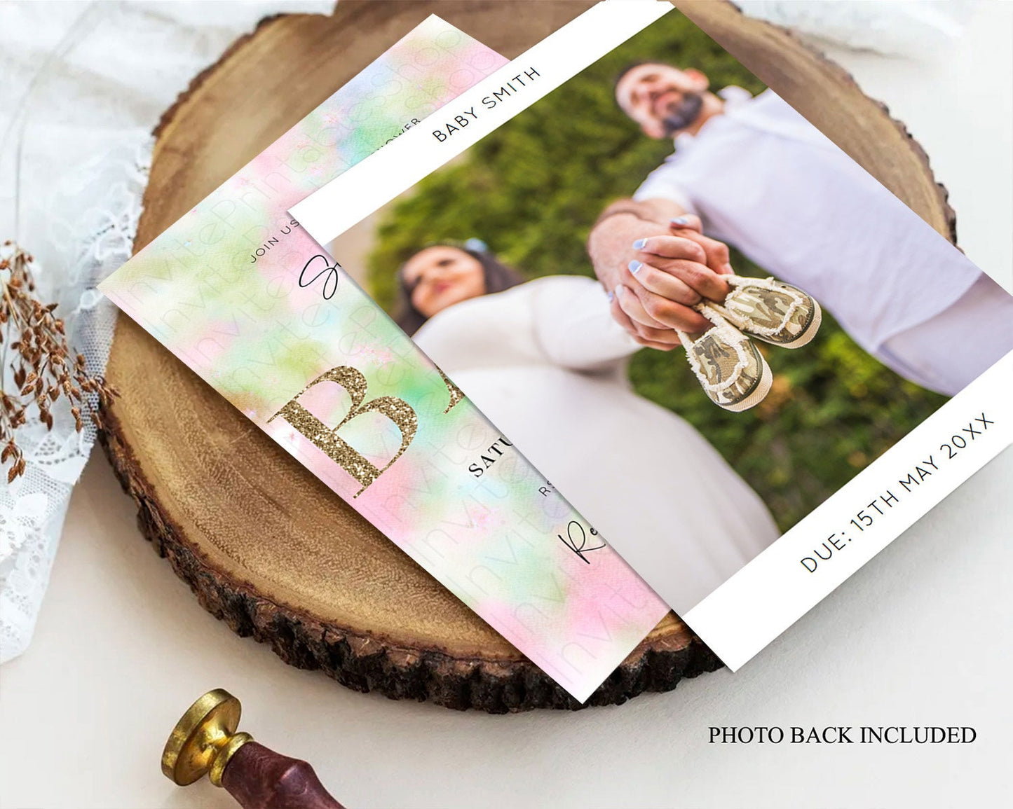 Pastel Baby Shower Invitation Rainbow Baby Shower Invitation Colorful Pastel Watercolor Invitation Gold Glitter Sprinkles Ombre D10698