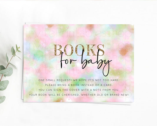 Editable Pastel Books For Baby Card Pastel Rainbow Book Insert Colorful Ombr