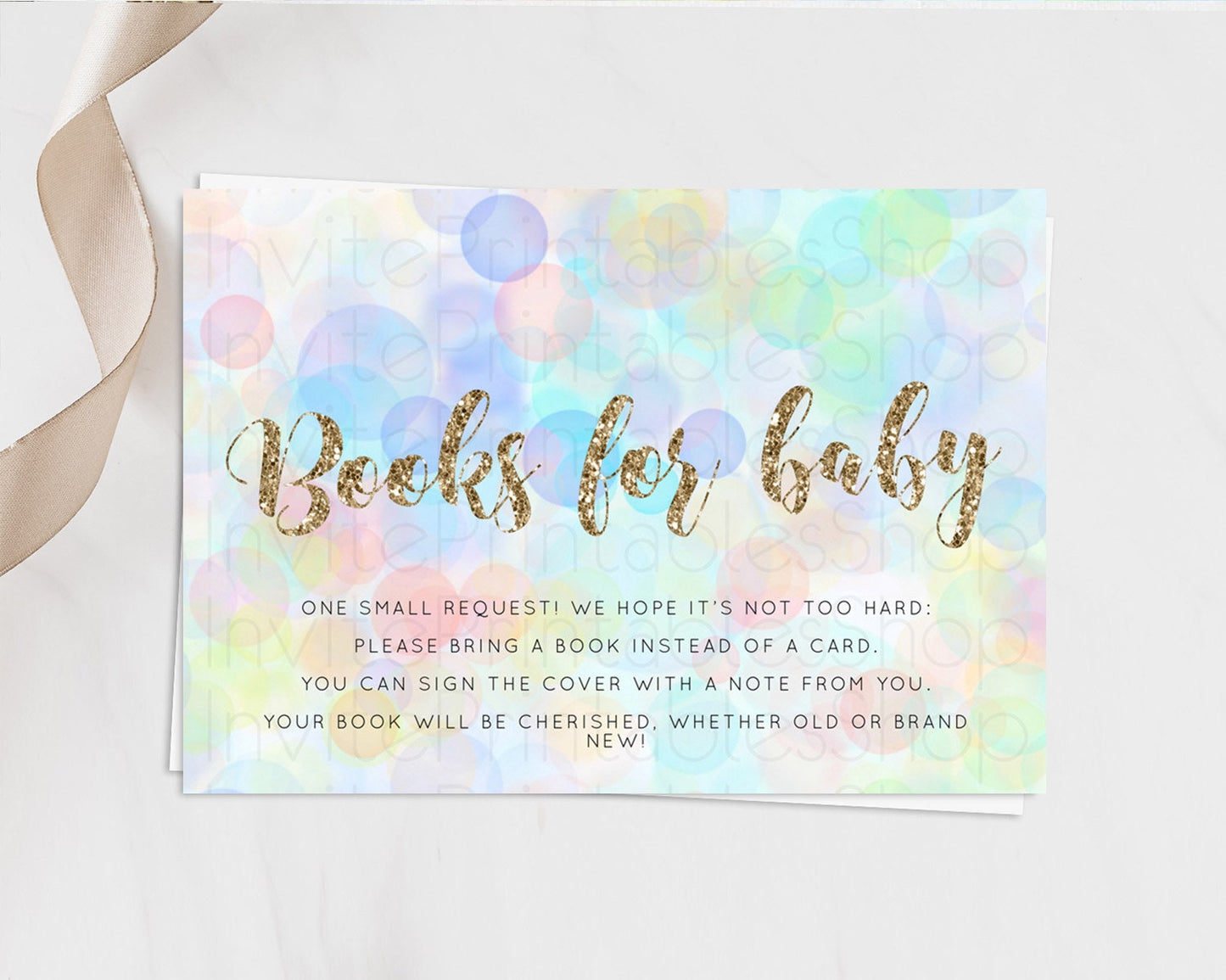 Pastel Books For Baby Card Bubble Bath Baby Shower Books Insert Rainbow Book Card Pastel Bubbles Colorful Confetti Book Poem Request D10447