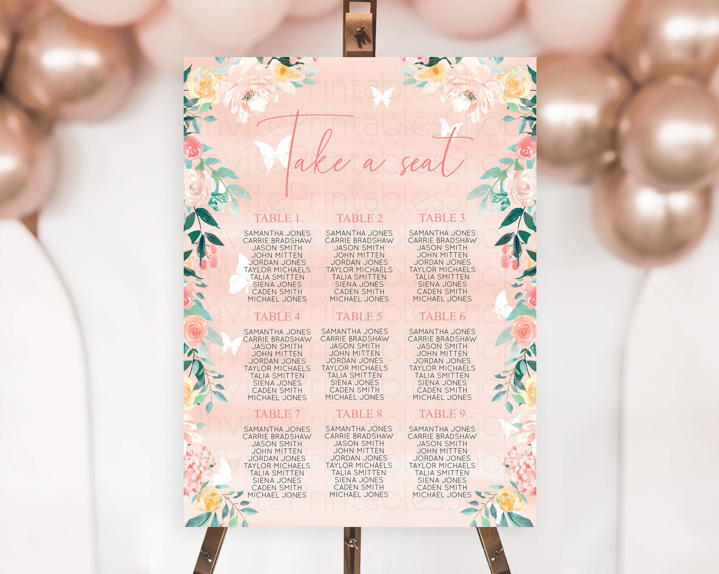 Secret Garden Seating Chart Wildflower Seating Chart Pastel Flowers Seating Chart Enchanted Garden Boho Floral Take A Seat Décor D10245