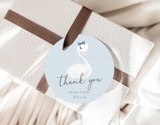 Editable Swan Thank You Swan Princess Ballet Thank You Gift Tags Enchanted S