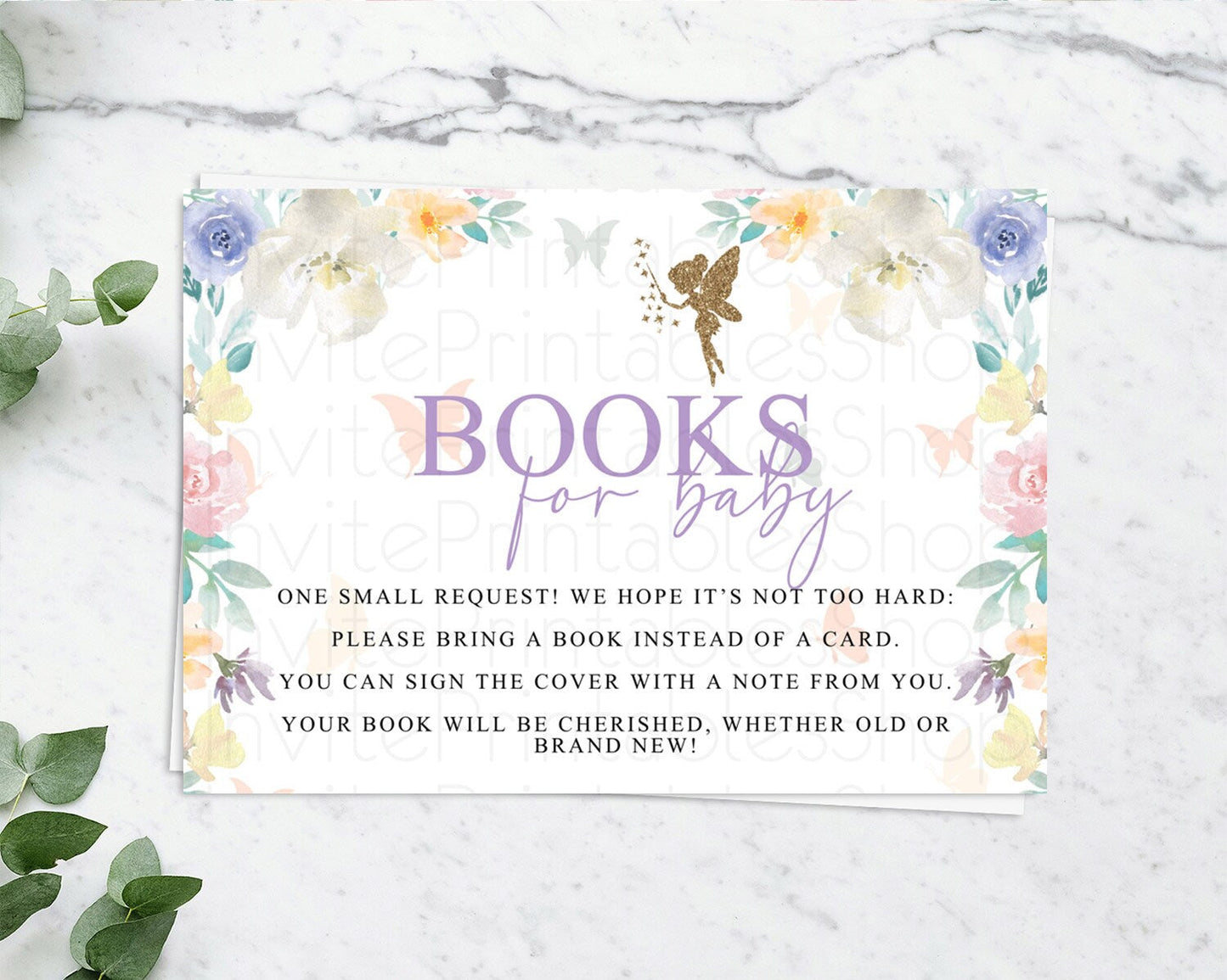 Fairy Books For Baby Card Fairy Book Insert Enchanted Garden Fairy Book Card Pastel Floral Butterfly Cards Secret Garden Book Poem D10761