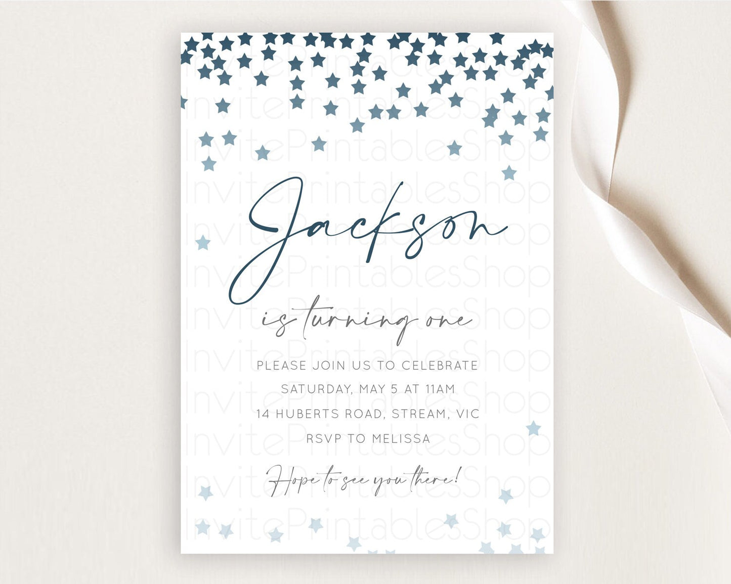 Star Birthday Invitation Pastel Stars Invite Shooting Star Party Rainbow Colorful Confetti Twinkle Little Star 2nd First Birthday D10308