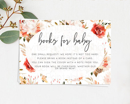 Editable Secret Garden Books For Baby Card Boho Wildflower Book Insert Paste
