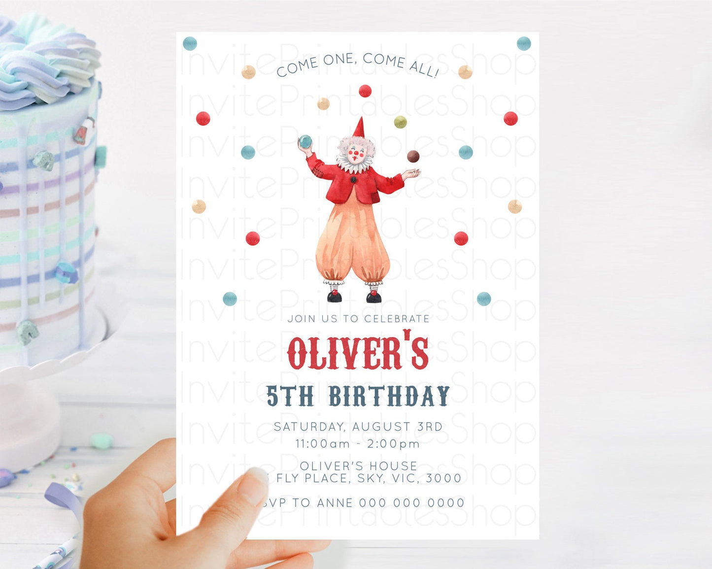 Circus Birthday Invitation Carnival Birthday Invitation Clown Invite Circus Lion Invite Circus Tent Invite Circus Elephant Invite D10502