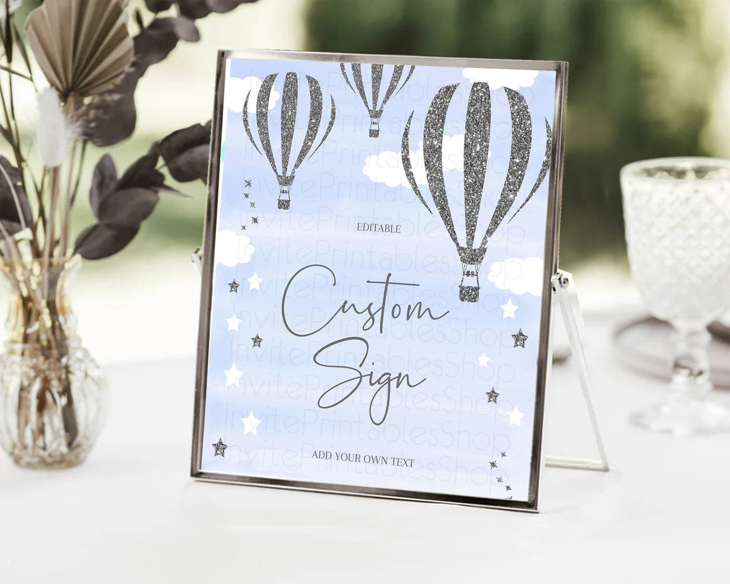 Hot Air Balloon Sign Hot Air Balloon Table Sign Decor Adventure Awaits Mr. ONEderful Party 1st Birthday Baptism Baby Shower D10334