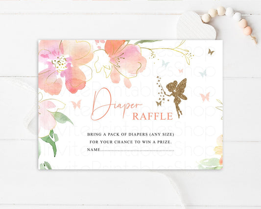 Editable Fairy Diaper Raffle Pastel Floral Diaper Request Glitter Magic Diap
