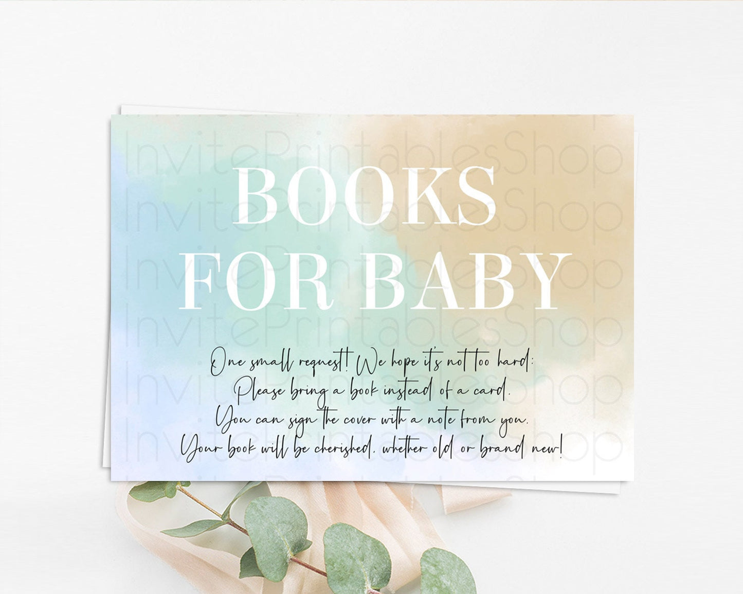 Pastel Books For Baby Card Pastel Rainbow Book Insert Colorful Ombre Watercolor Book Card Confetti Glitter Baby Book Poem Request D10370