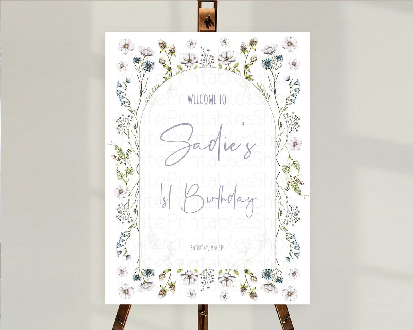 Secret Garden Welcome Sign Wildflower Welcome Board Pastel Flower Garden Welcome Poster Boho Wildflower First Birthday Welcome Sign D10603