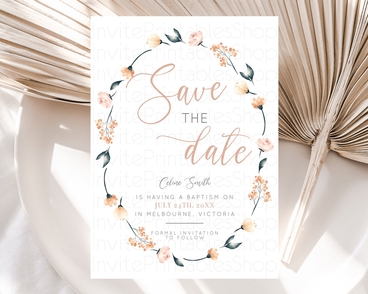 Wildflower Save The Date Template Secret Garden Save The Date Pastel Floral Garden Party Boho Flowers Birthday Baby Shower Wedding D10241