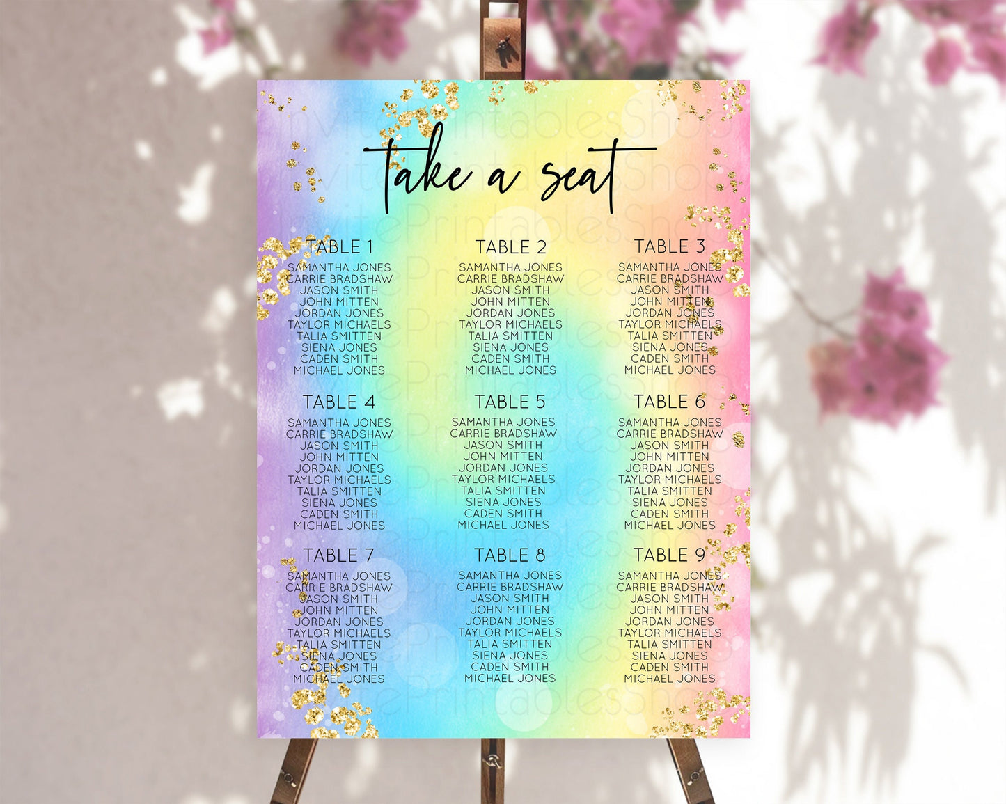 Tie Dye Seating Chart Rainbow Tie Dye Seating Chart Rainbow Colorful Seating Chart Tie Dye Pastel Rainbow Party Decor Take A Seat D10568