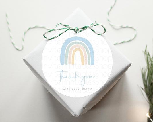 Editable Pastel Rainbow Thank You Tags Boho Rainbow Thank You Gift Tags Rain