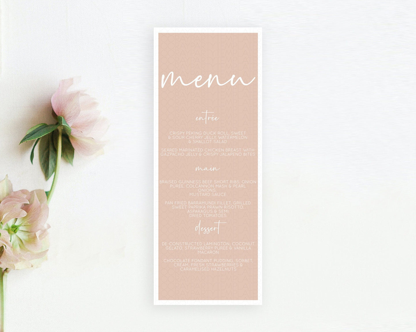 Orange Menu Pastel Orange Menu Template Orange Minimal Table Decor Modern Orange Menu Simple Orange Dinner Dessert Menu Food Menu D10938