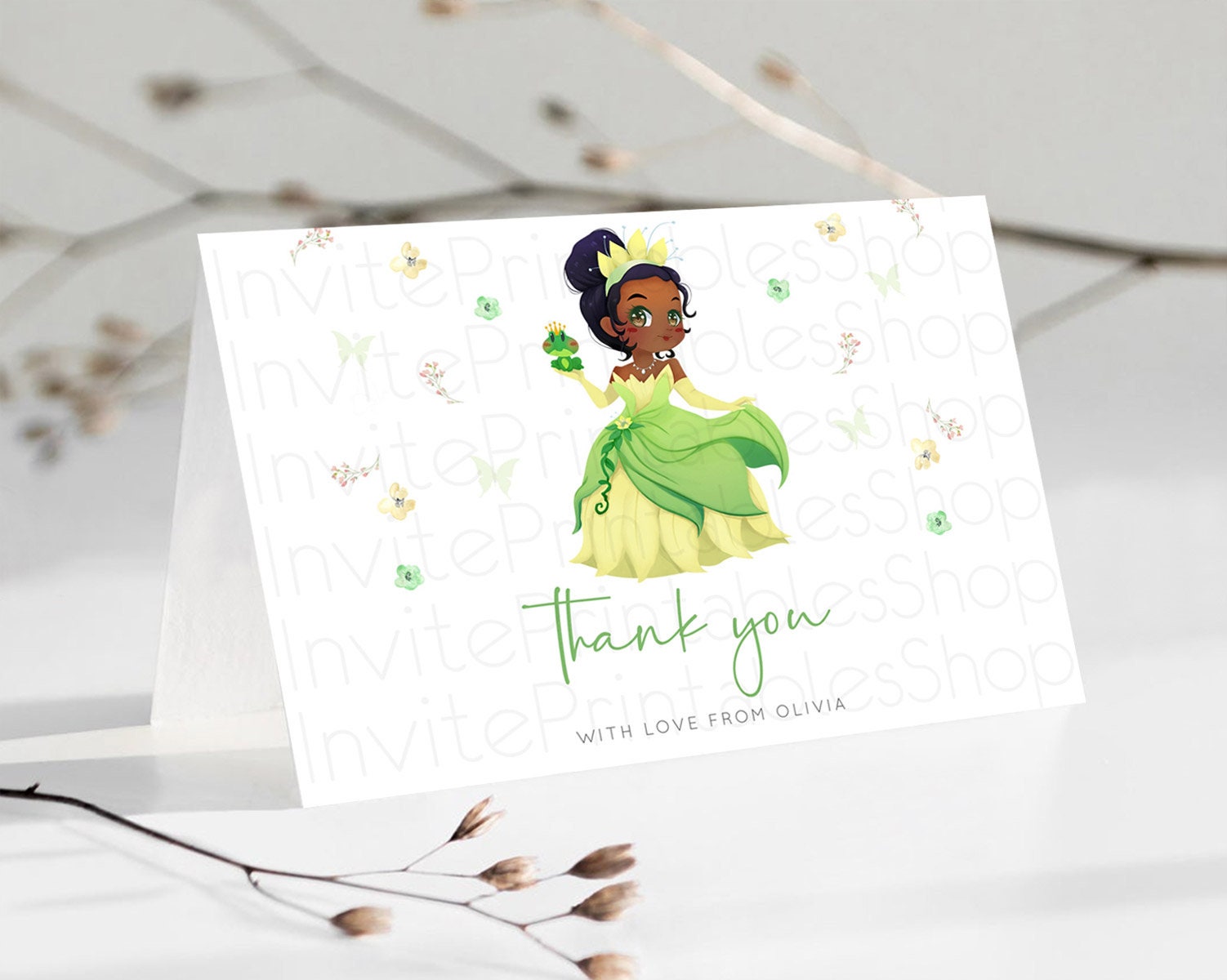 Editable Princess Thank You Castle Thank You Card Secret Garden Birthday Tha