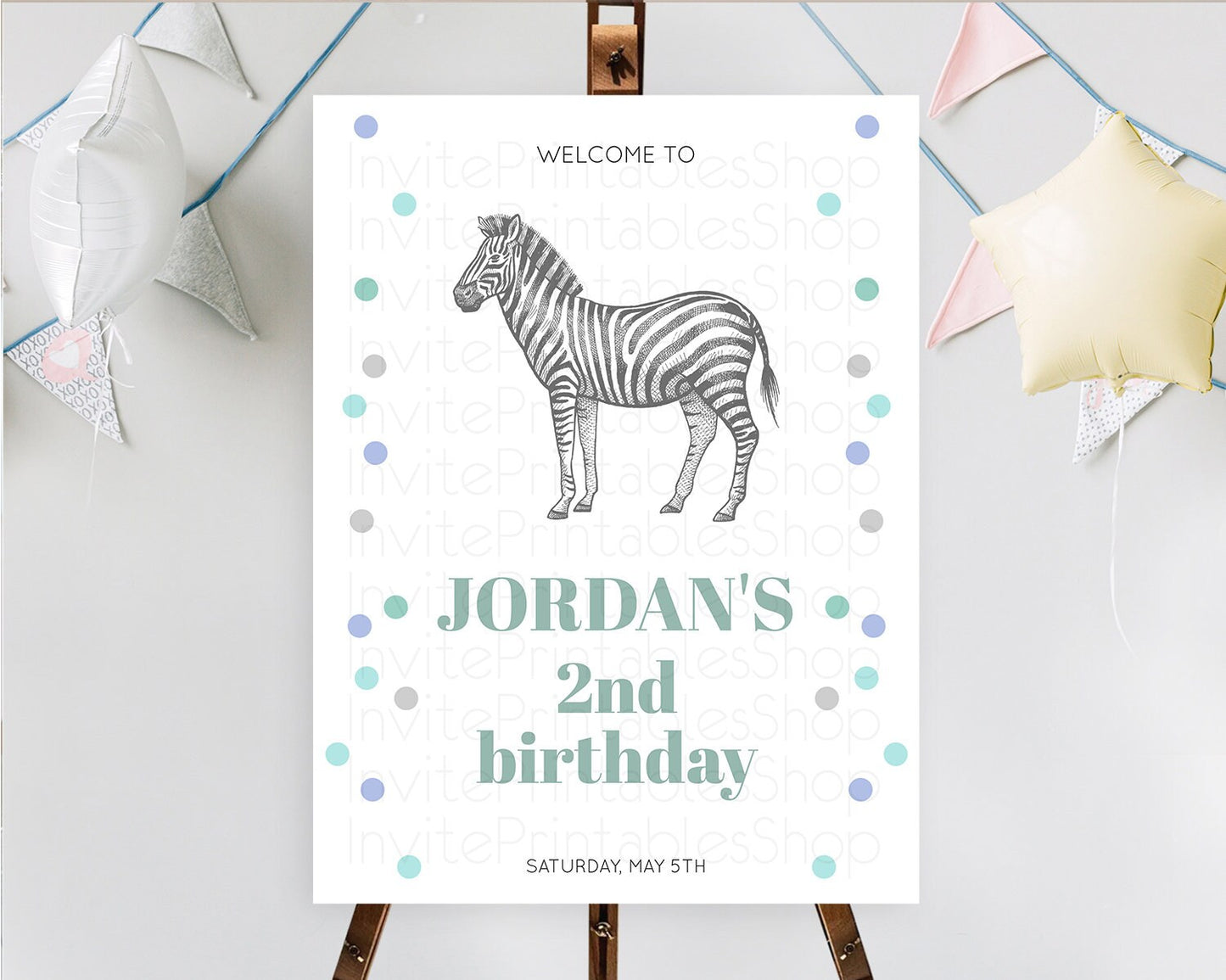 Zebra Welcome Sign Zebra Welcome Board Zebra Welcome Poster Safari Décor Dried Palm Fern Zoo Party Zebra First Birthday Welcome Sign D10856