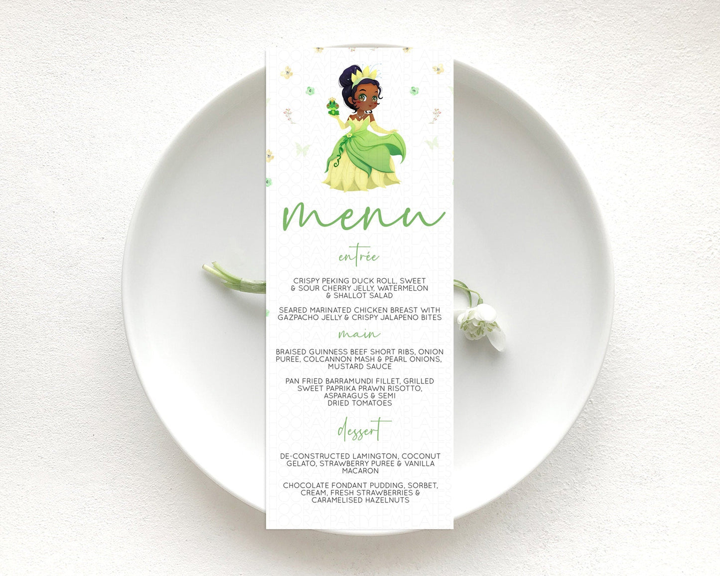 Princess Menu Castle Menu Template Secret Garden Table Decor Enchanted Castle Pastel Floral Dinner Dessert Menu Princess Food Menu D10348