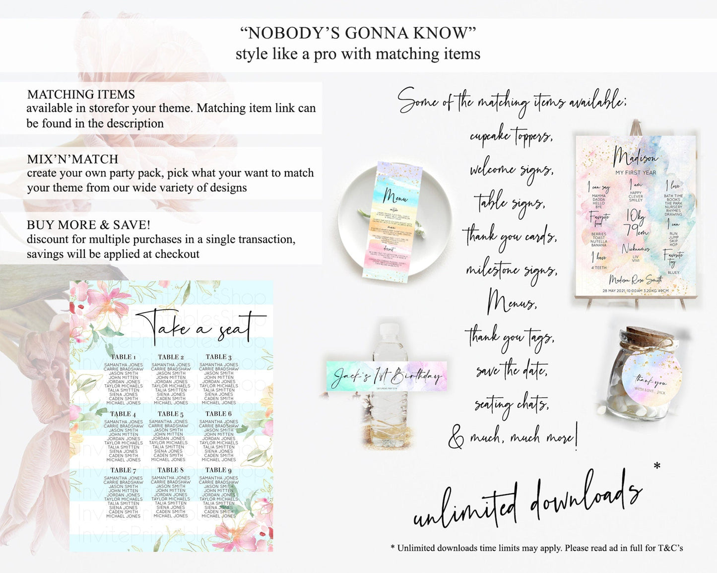 Secret Garden Seating Chart Wildflower Seating Chart Pastel Flowers Seating Chart Enchanted Garden Boho Floral Take A Seat Decor D10303