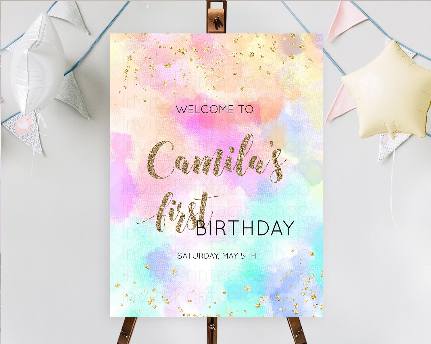 Editable Pastel Welcome Sign Pastel Rainbow Welcome Sign Colorful Rainbow Co