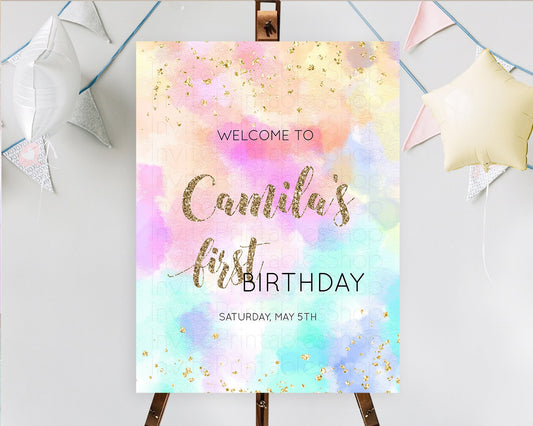 Editable Pastel Welcome Sign Pastel Rainbow Welcome Sign Colorful Rainbow Co