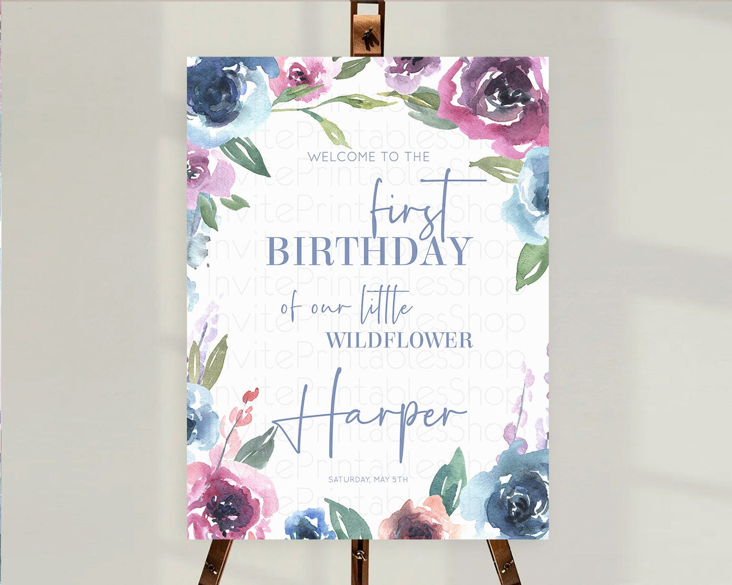 Secret Garden Welcome Sign Wildflower Welcome Board Pastel Flower Garden Welcome Poster Boho Wildflower First Birthday Welcome Sign D10780