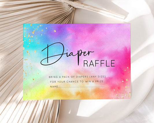 Rainbow Diaper Raffle Pastel Rainbow Diaper Request Colorful Splash Diaper Raffle Tickets Pastel Tie Dye Baby Shower Diaper Raffle 509